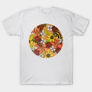 Boho Floral Moth Collage T-Shirt